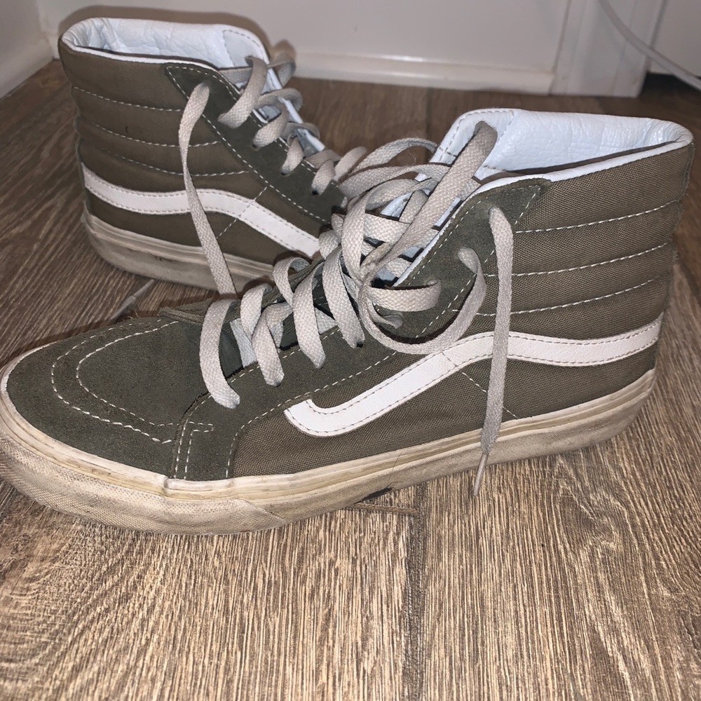 Olive green high top vans